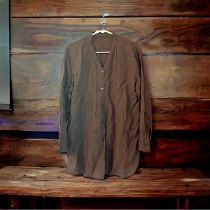 100% ORGANIC LINEN EILEEN fisher - linen v neck tunic